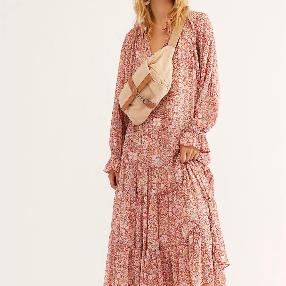 Free People Feeling Groovy Maxi Dress Red